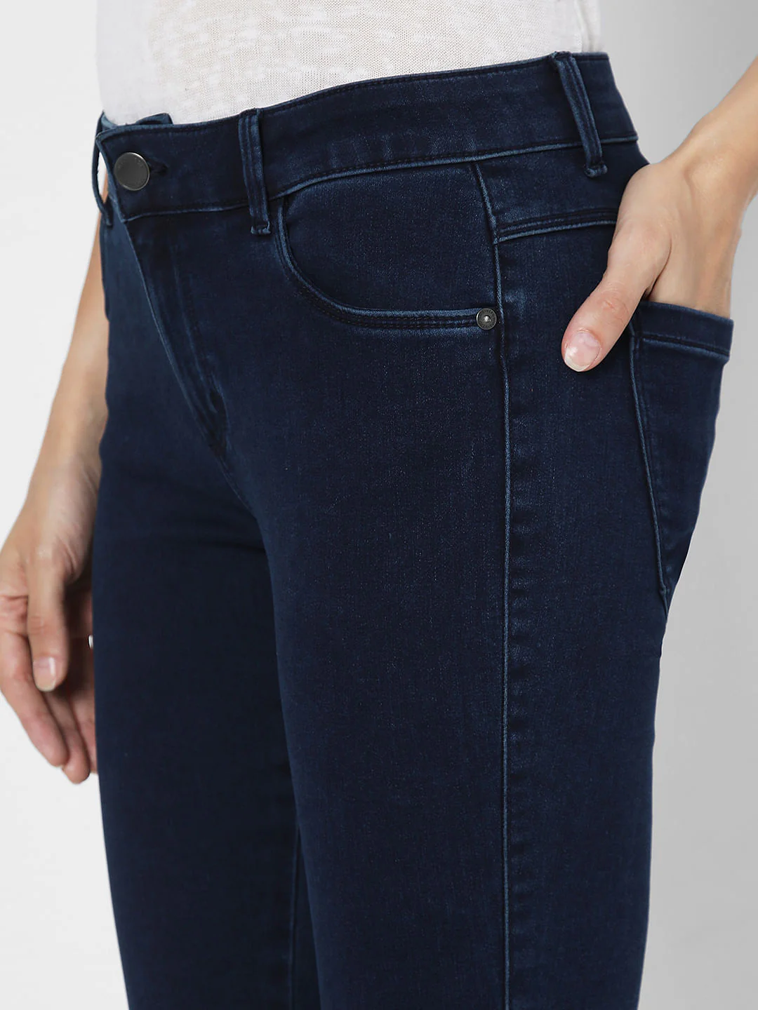 Dark Blue Mid Rise Wendy Skinny Jeggings - Image 8