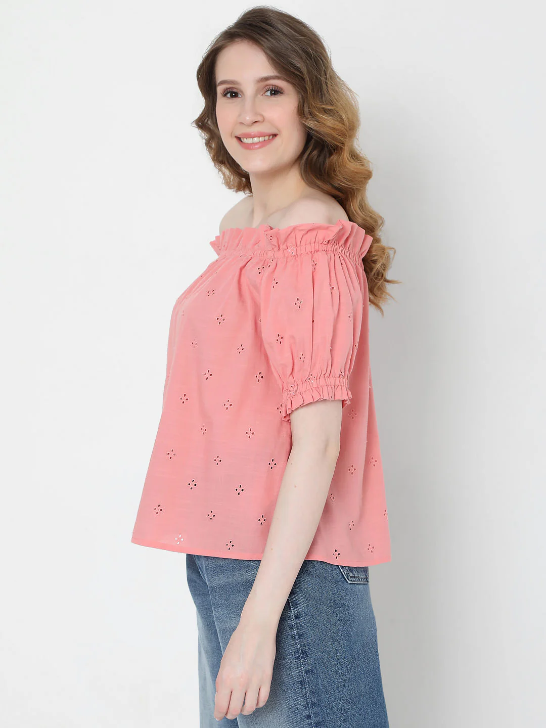 Coral Off-Shoulder Top - Image 2
