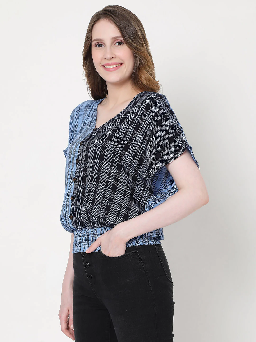 Blue Two-Toned Checks Top - Image 2