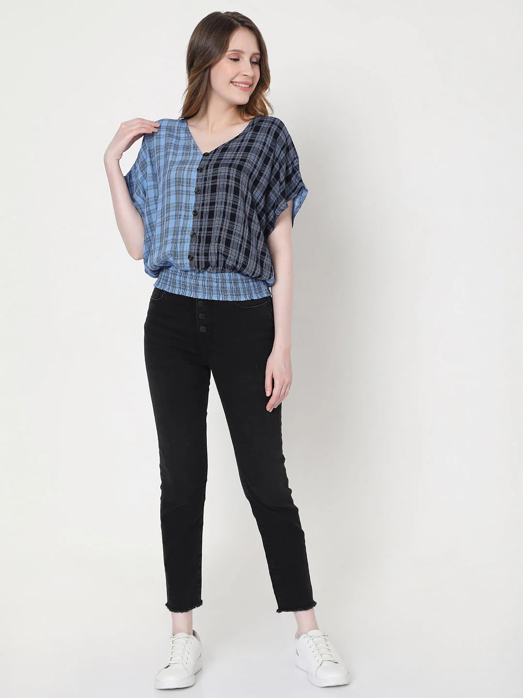 Blue Two-Toned Checks Top - Image 4