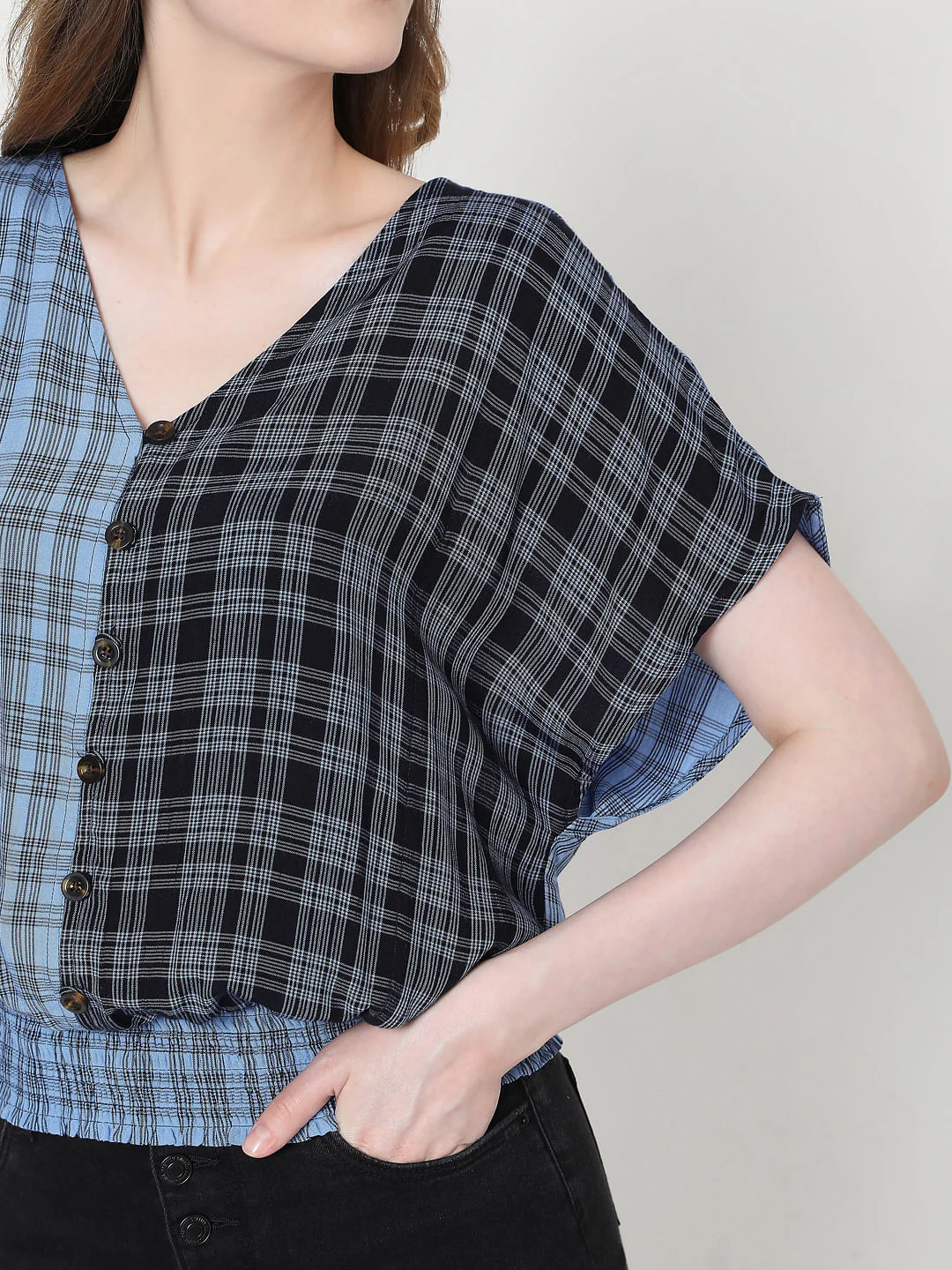 Blue Two-Toned Checks Top - Image 5