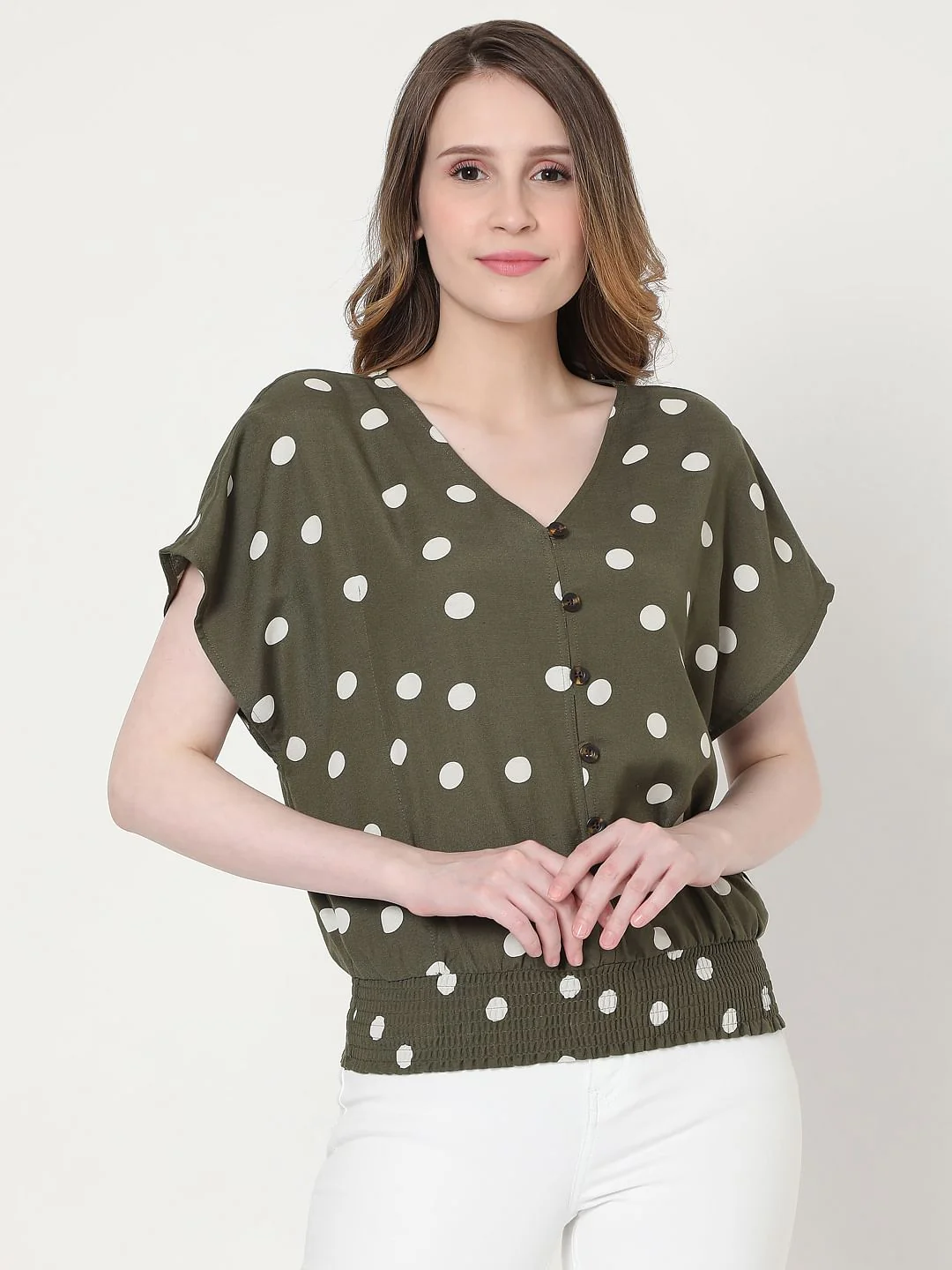 Green Polka Dot Top