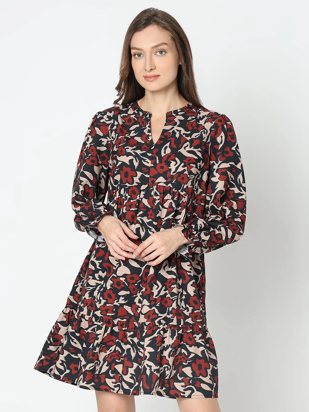 Black Floral Shift Dress - Image 2