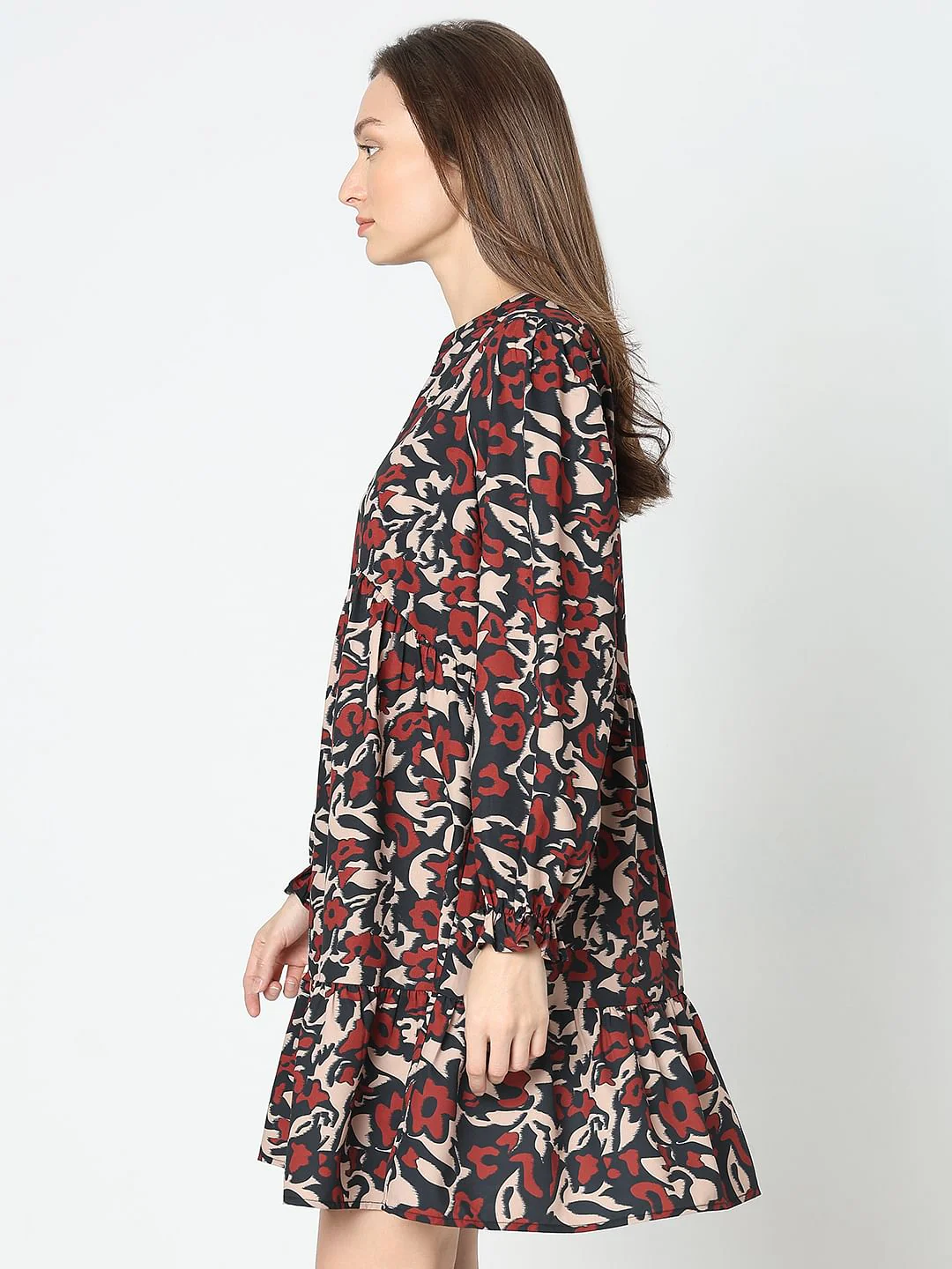 Black Floral Shift Dress - Image 3