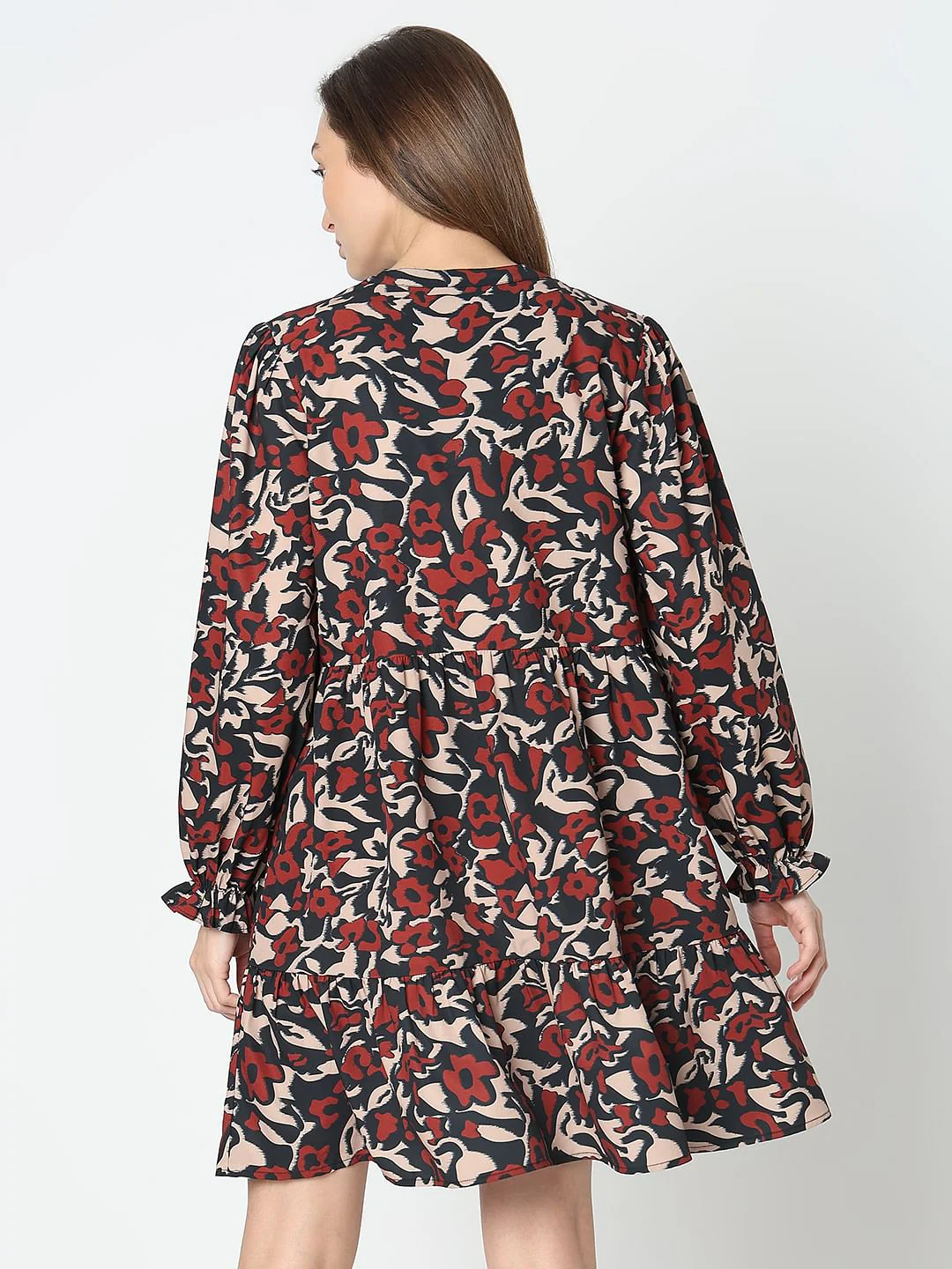 Black Floral Shift Dress - Image 4