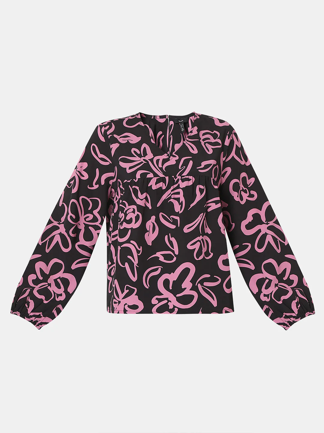 Black Floral Print Top - Image 7
