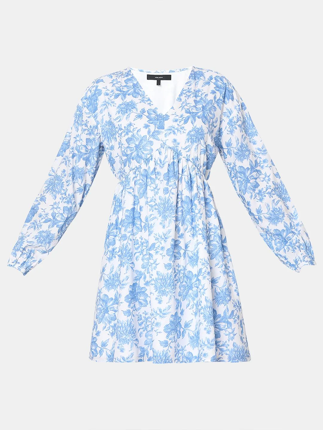 Blue Floral Print Dress - Image 7