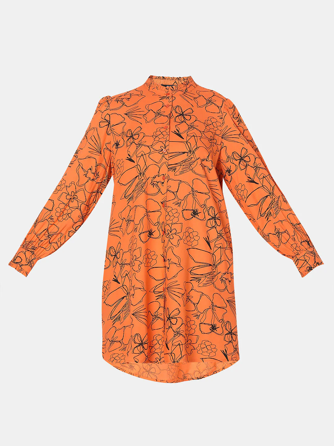 Orange Floral Shift Dress - Image 7