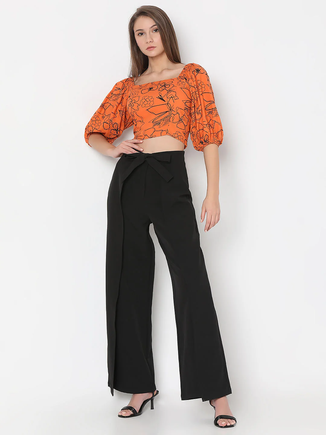 Orange Floral Cropped Top - Image 5
