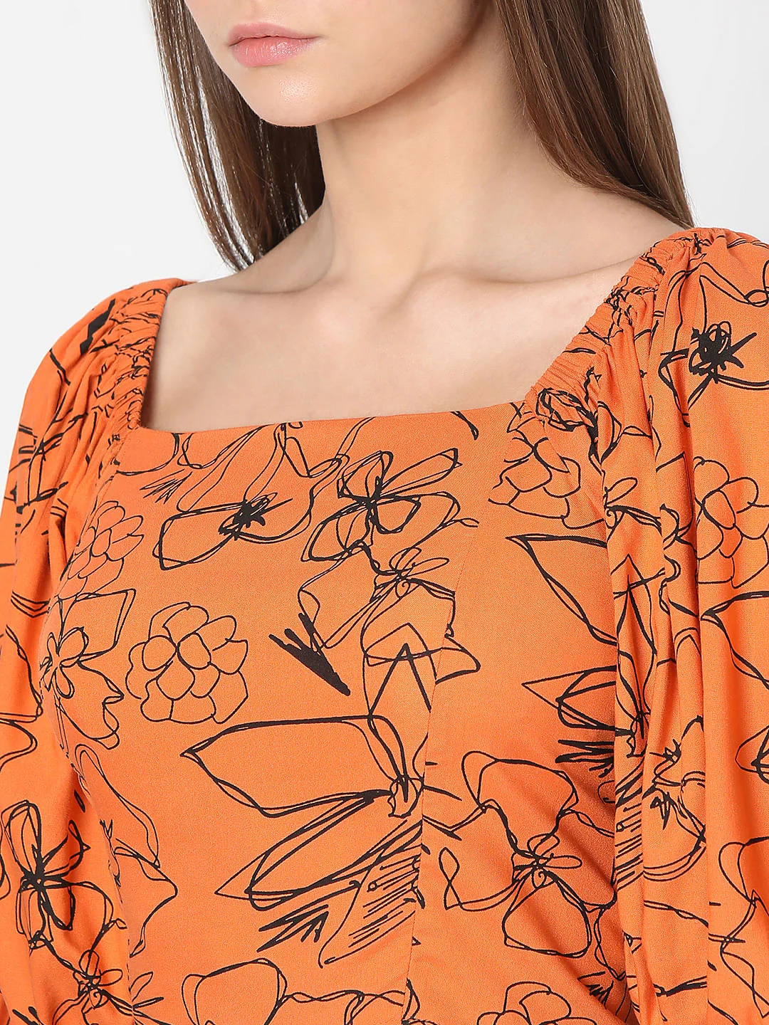Orange Floral Cropped Top - Image 8