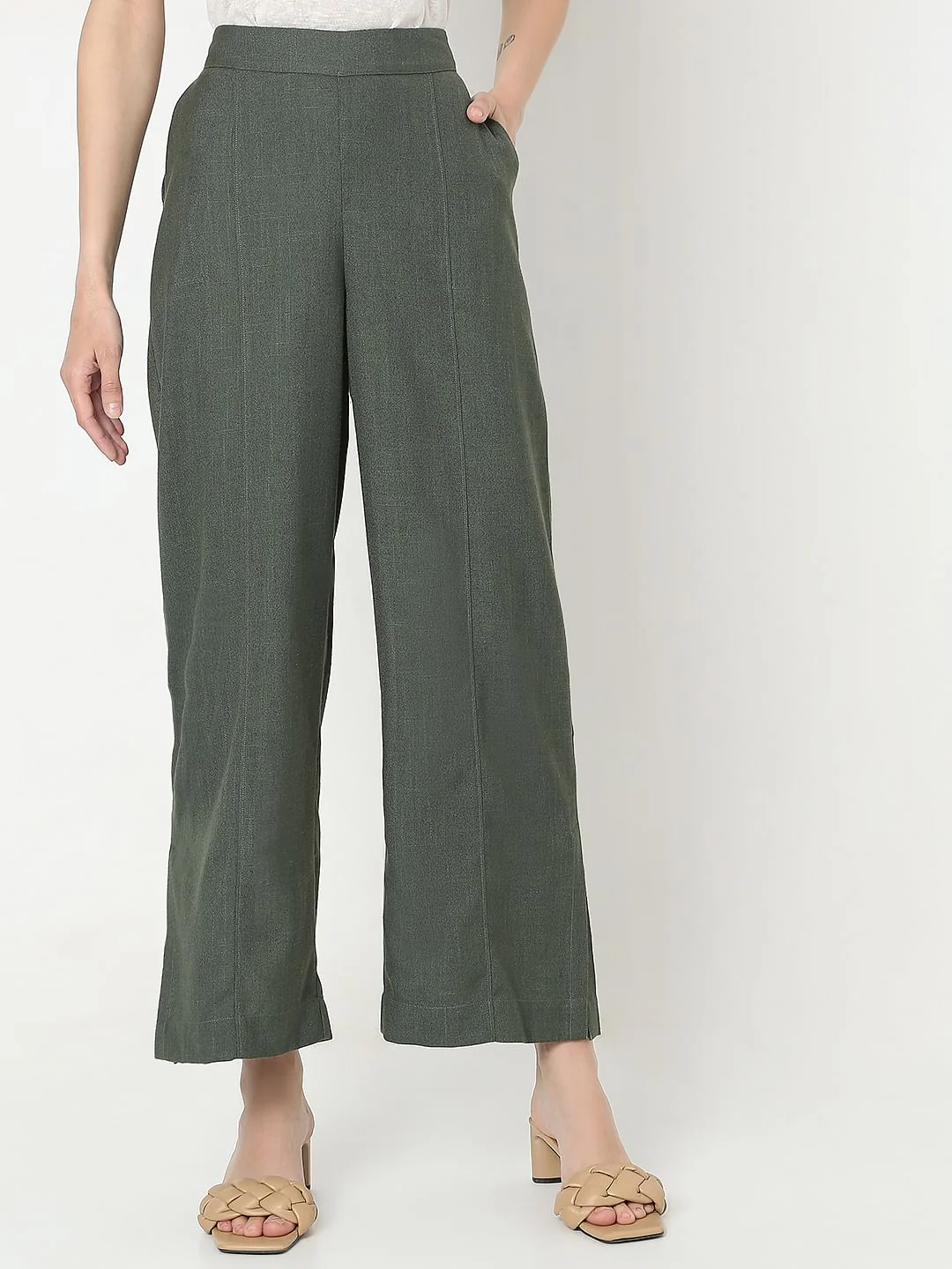 Green High Rise Pants - Image 2