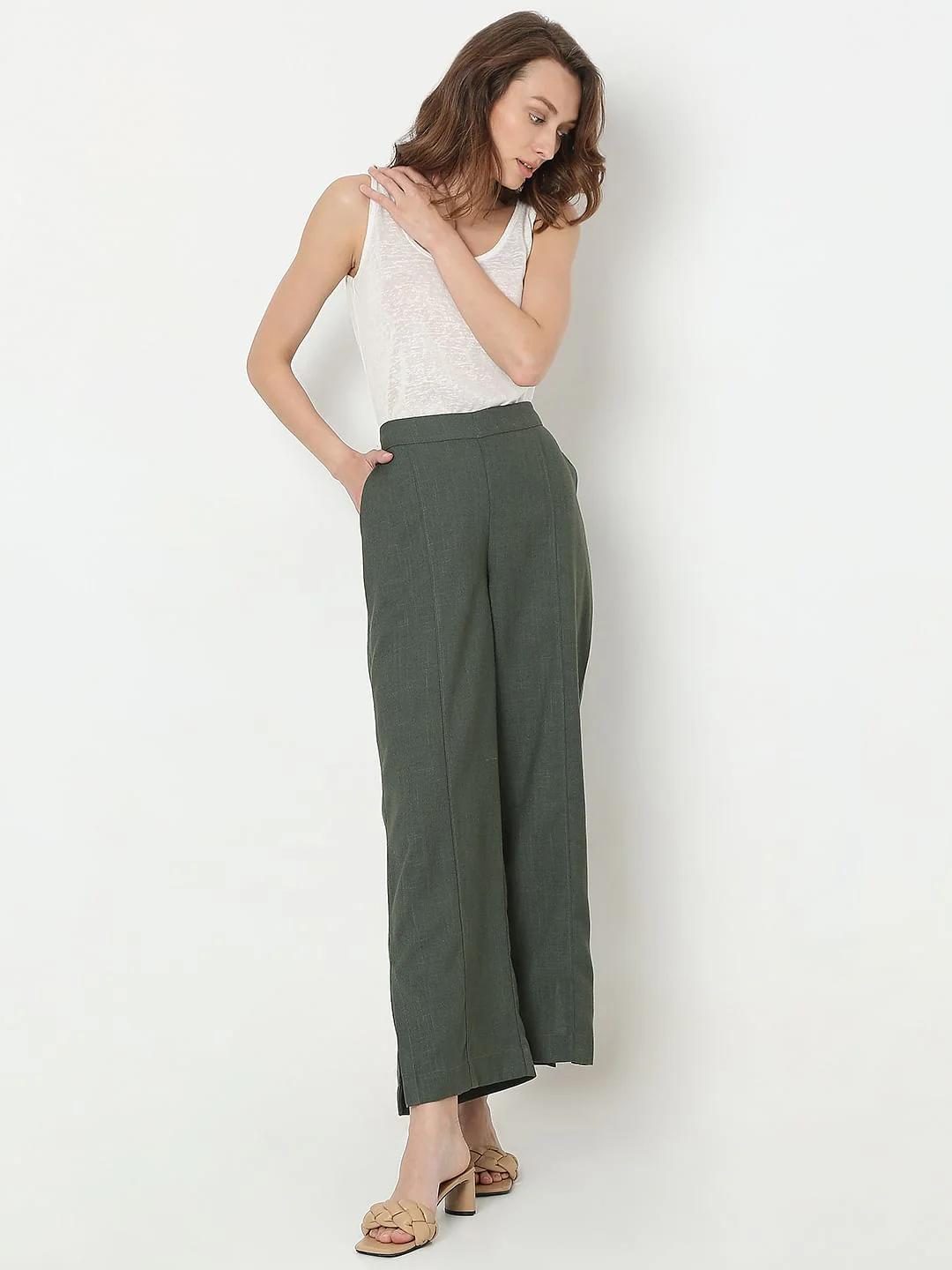 Green High Rise Pants - Image 5