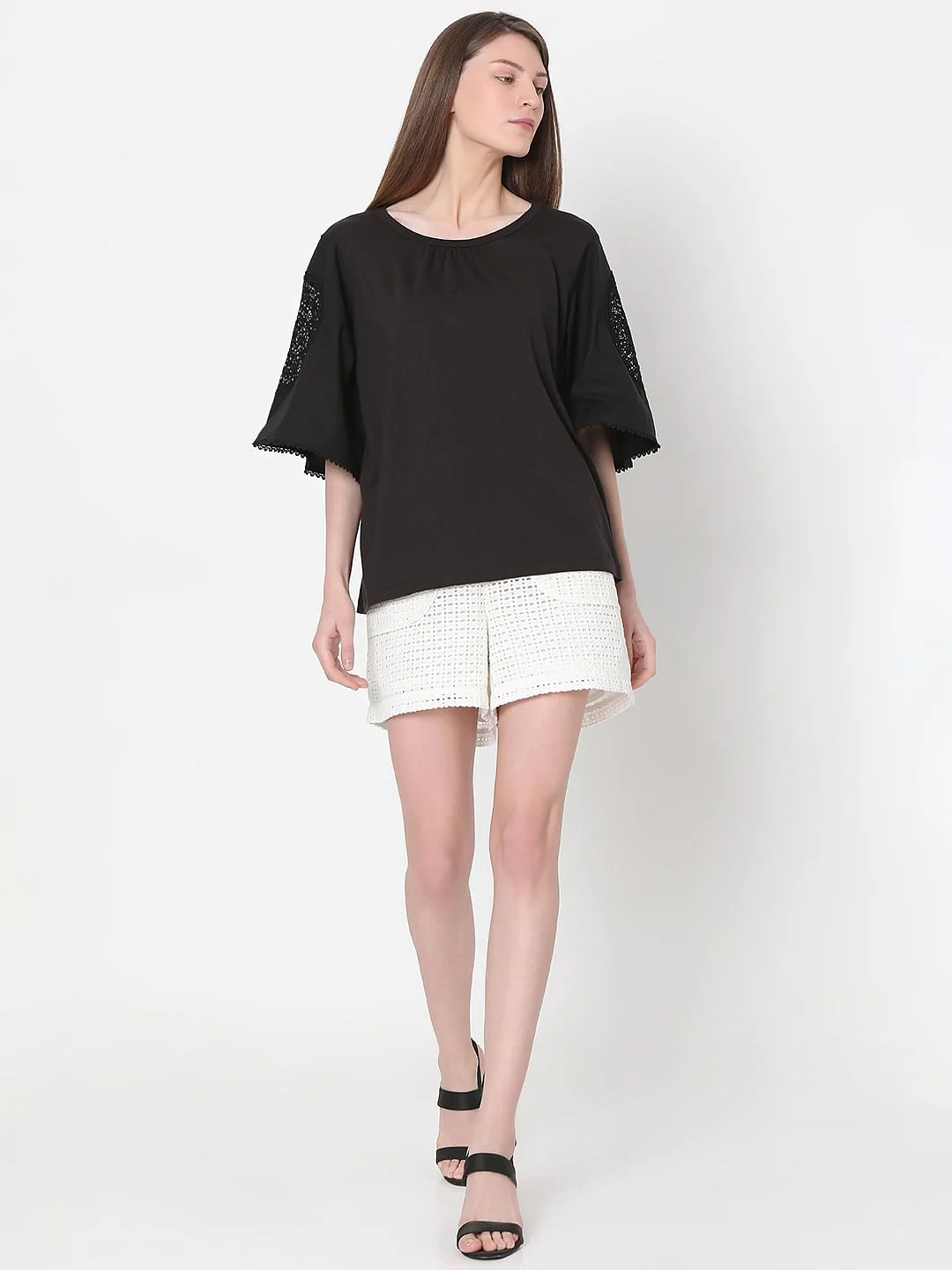 Black Lace Patch T-Shirt - Image 5