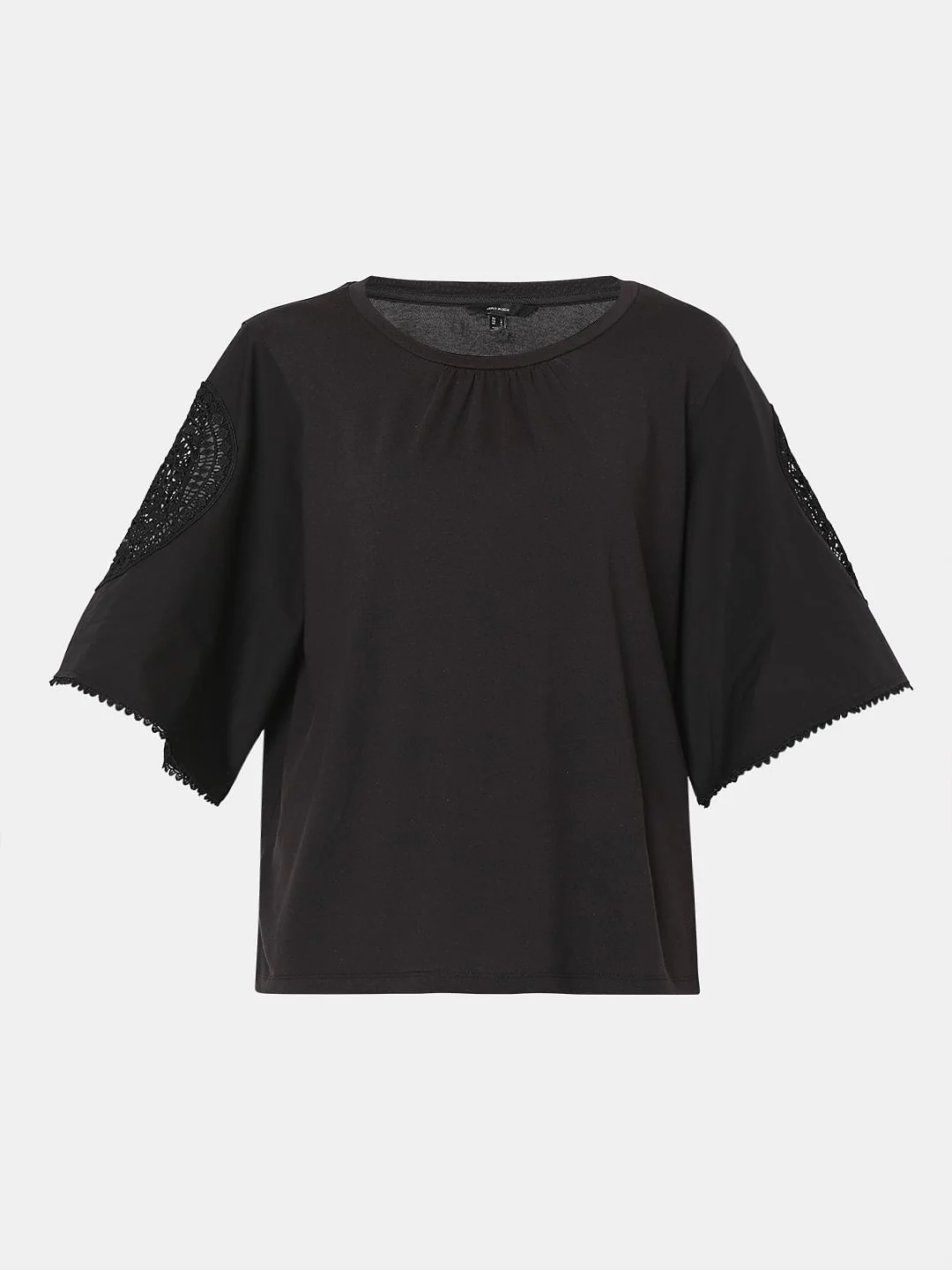 Black Lace Patch T-Shirt - Image 7