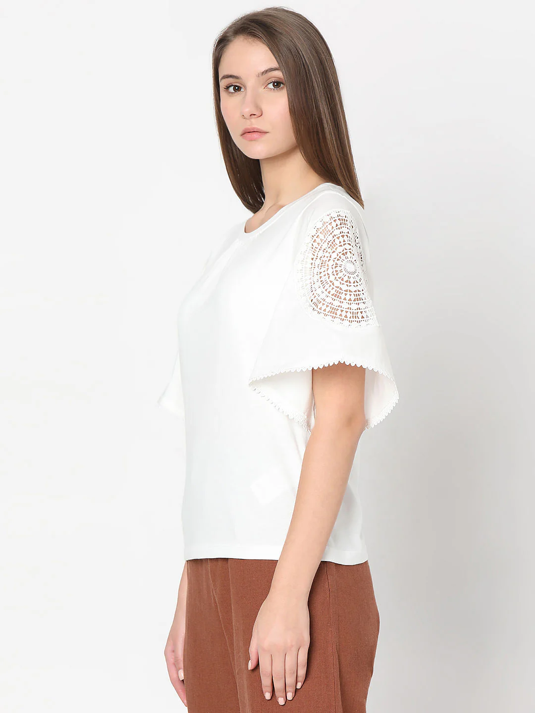 White Lace Patch T-Shirt - Image 3