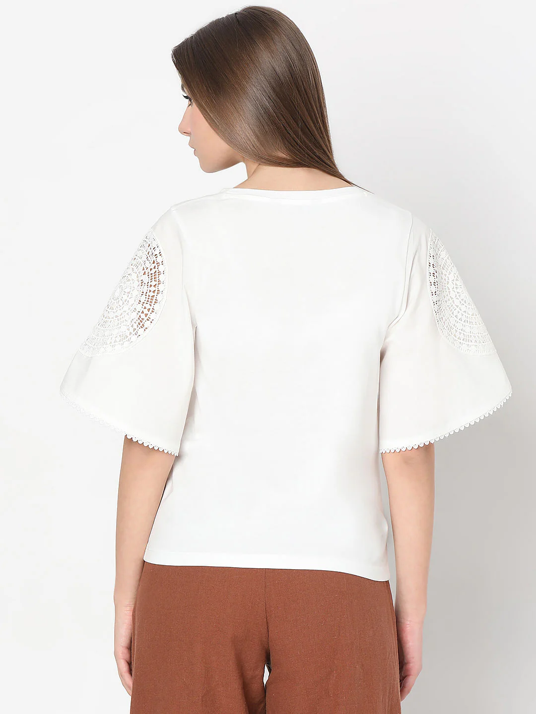White Lace Patch T-Shirt - Image 4
