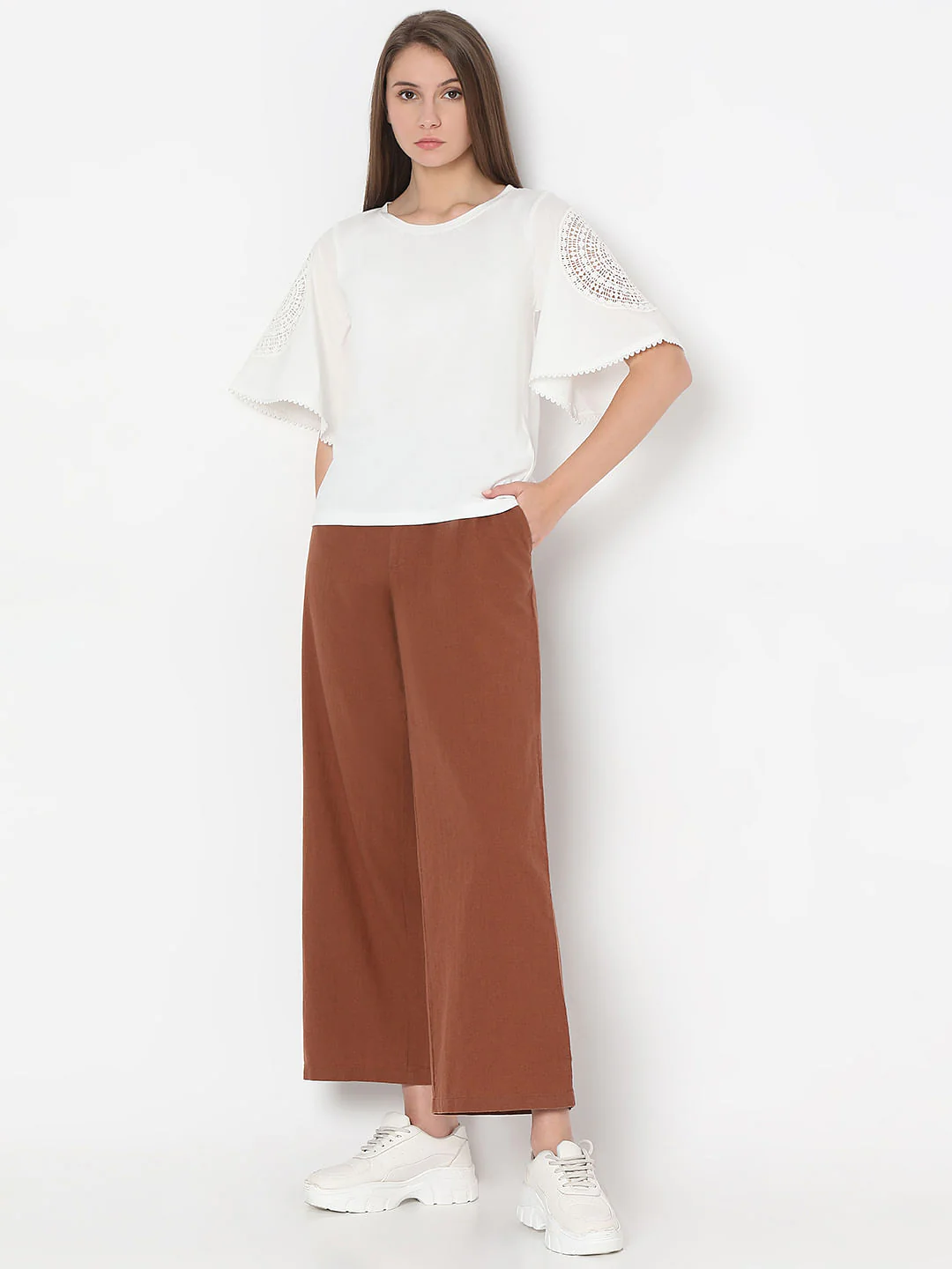 White Lace Patch T-Shirt - Image 5