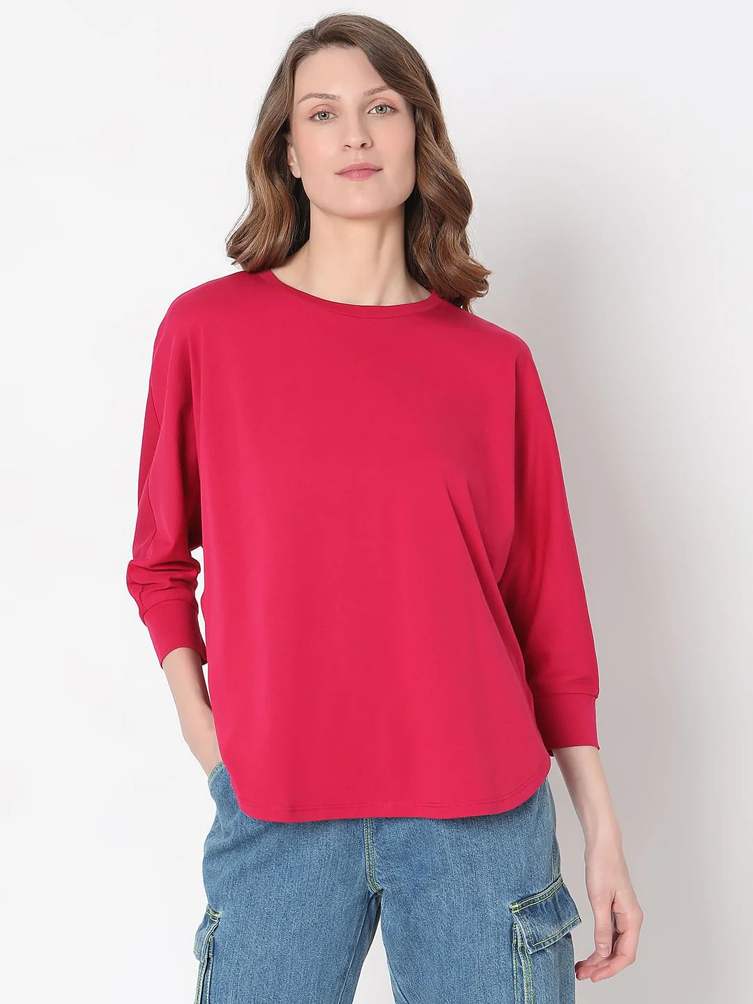 Dark Pink Cotton T-Shirt - Image 2
