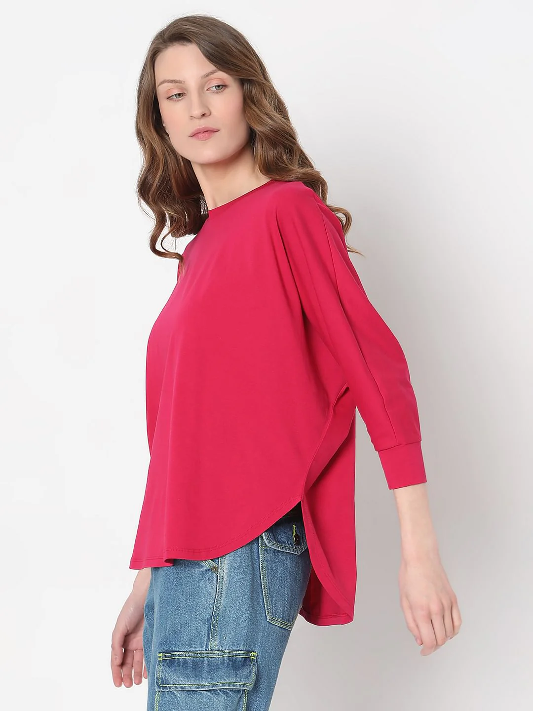 Dark Pink Cotton T-Shirt - Image 3