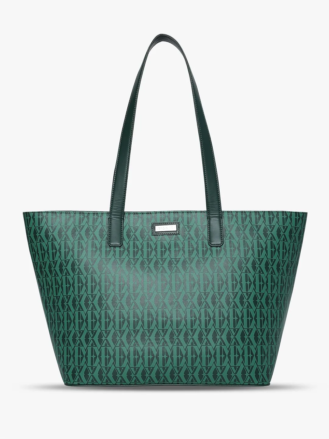 Green Monogram Print Tote Bag - Image 2