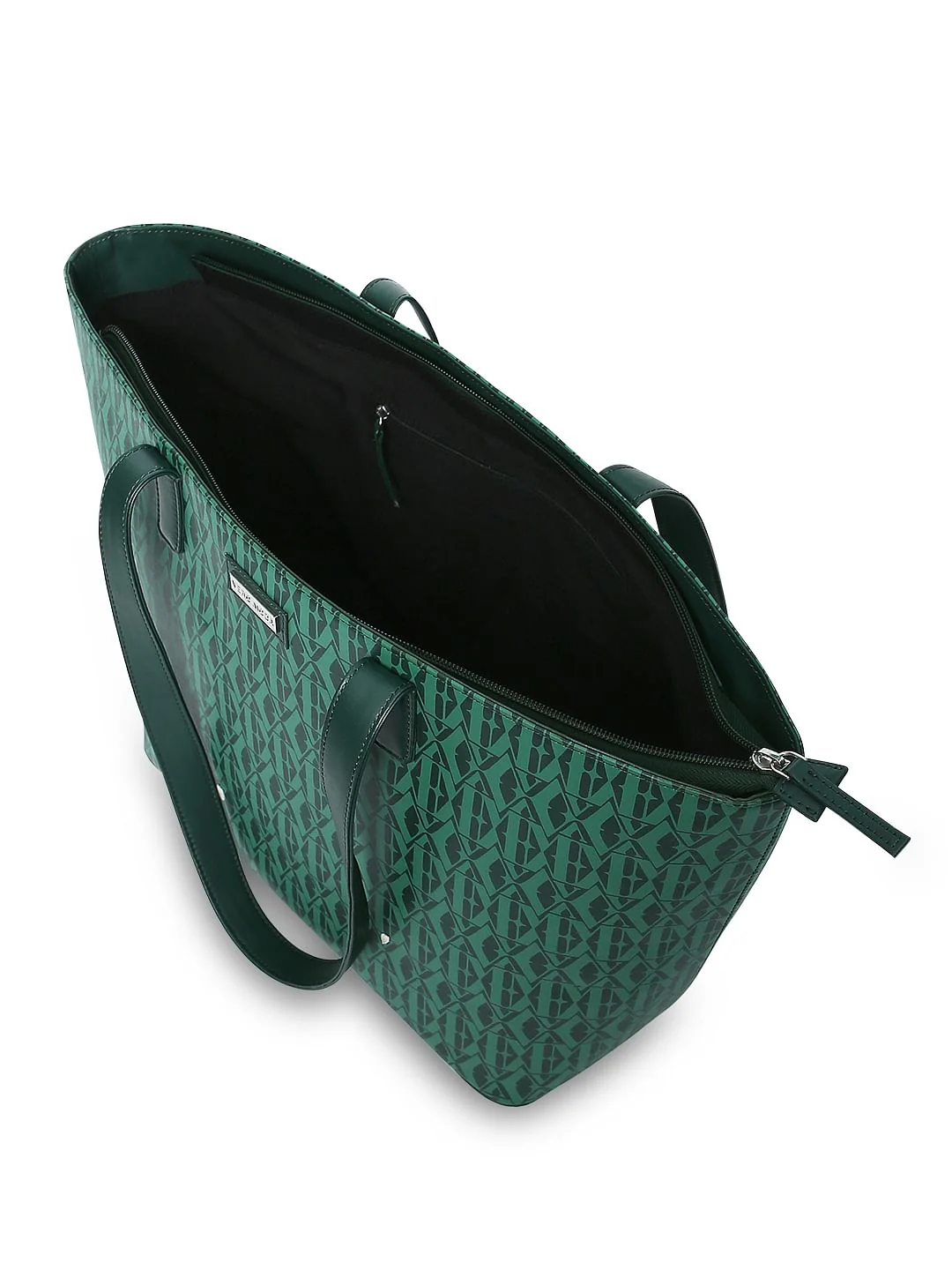 Green Monogram Print Tote Bag - Image 6