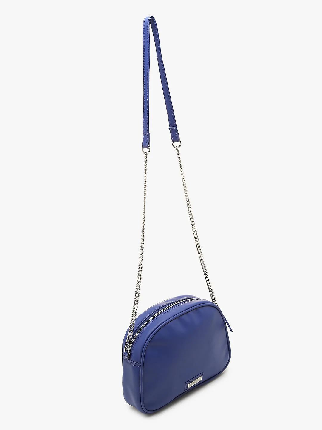 Blue Quilted Crossbody Bag - Image 3