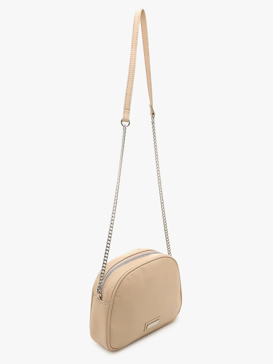 Beige Quilted Crossbody Bag - Image 3