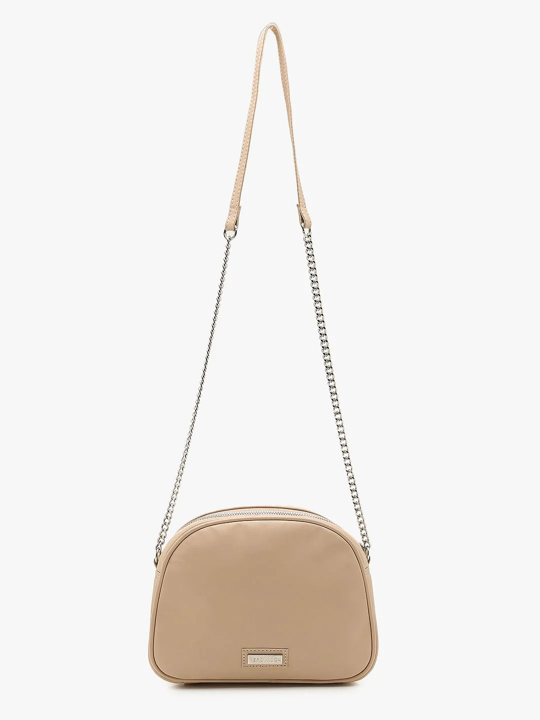 Beige Quilted Crossbody Bag - Image 4