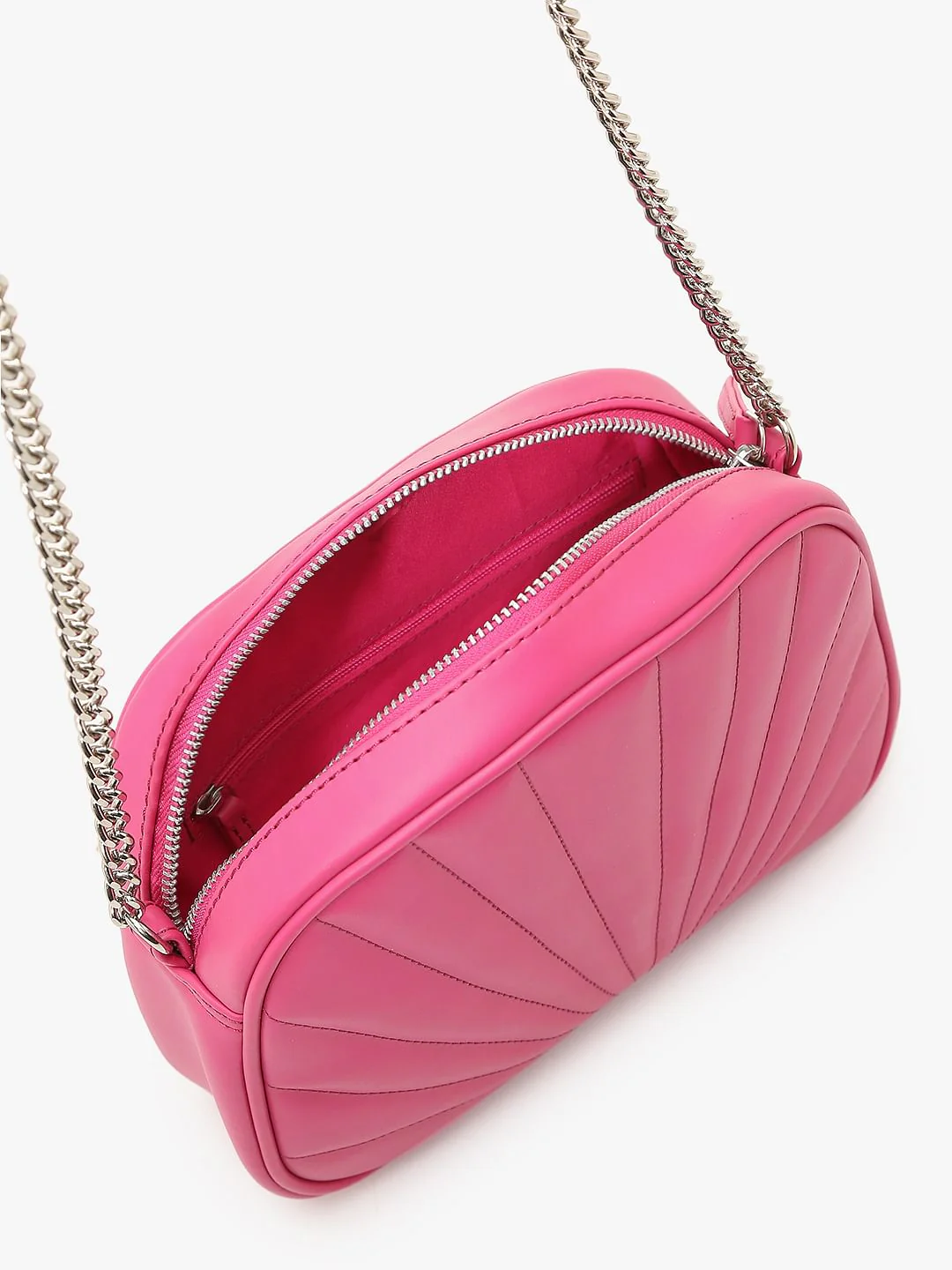 Pink Quilted Crossbody Bag - Image 6