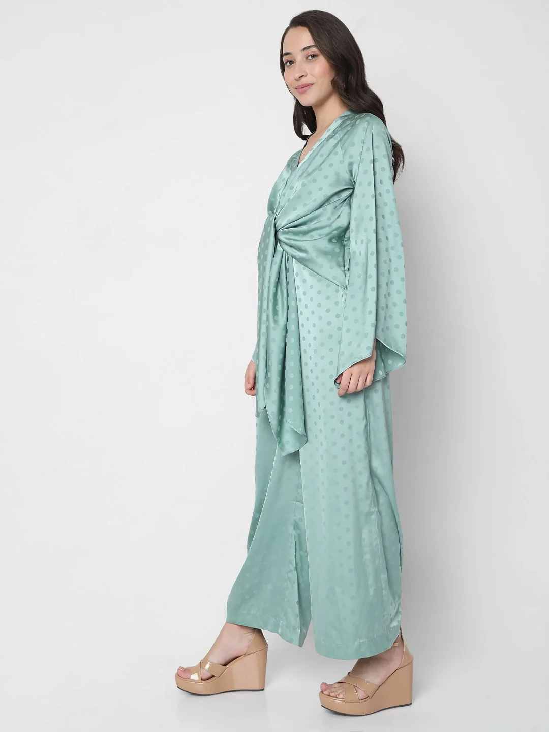 Blue Front Tie Up Jumpsuit - Image 3