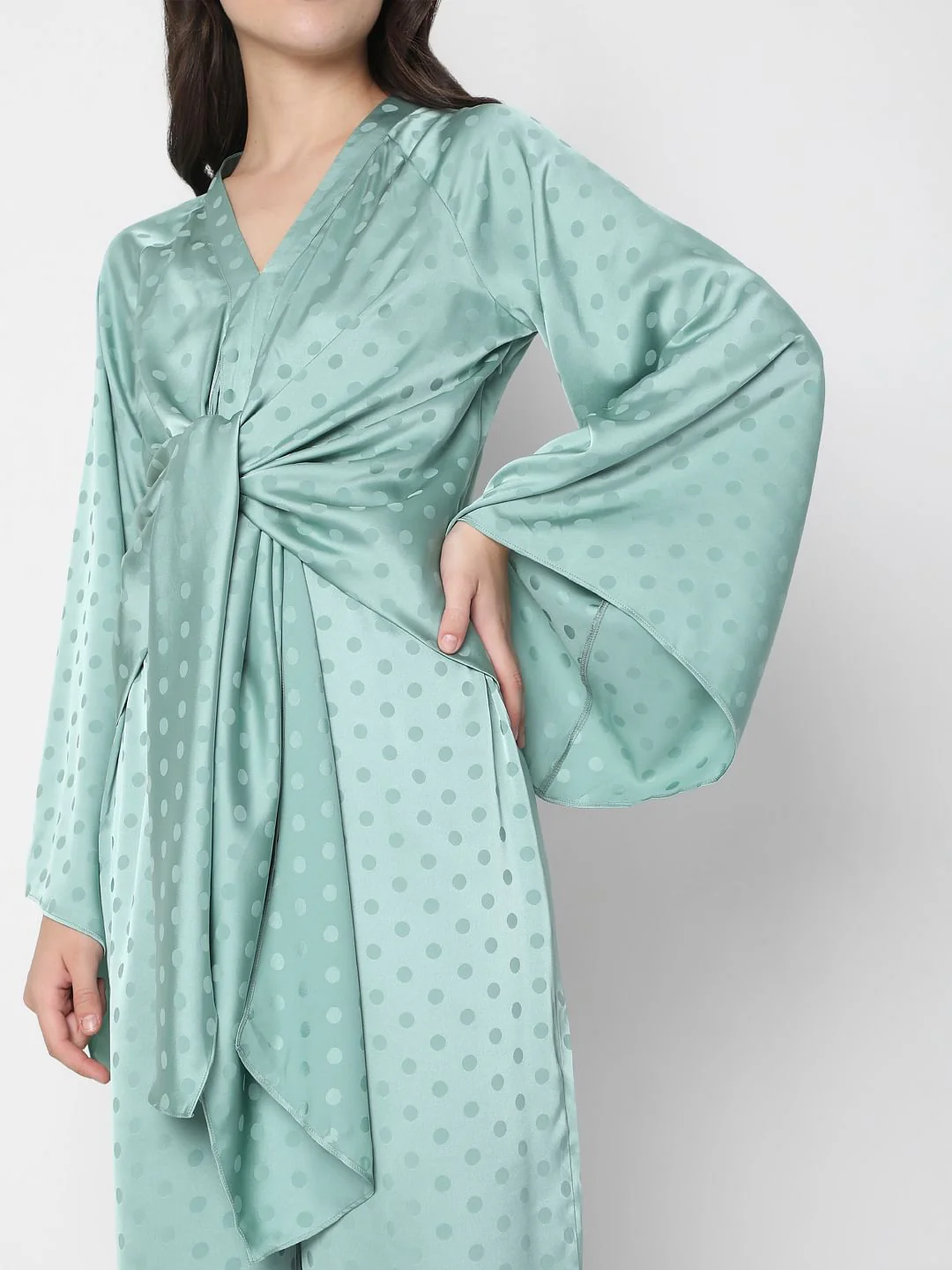 Blue Front Tie Up Jumpsuit - Image 5