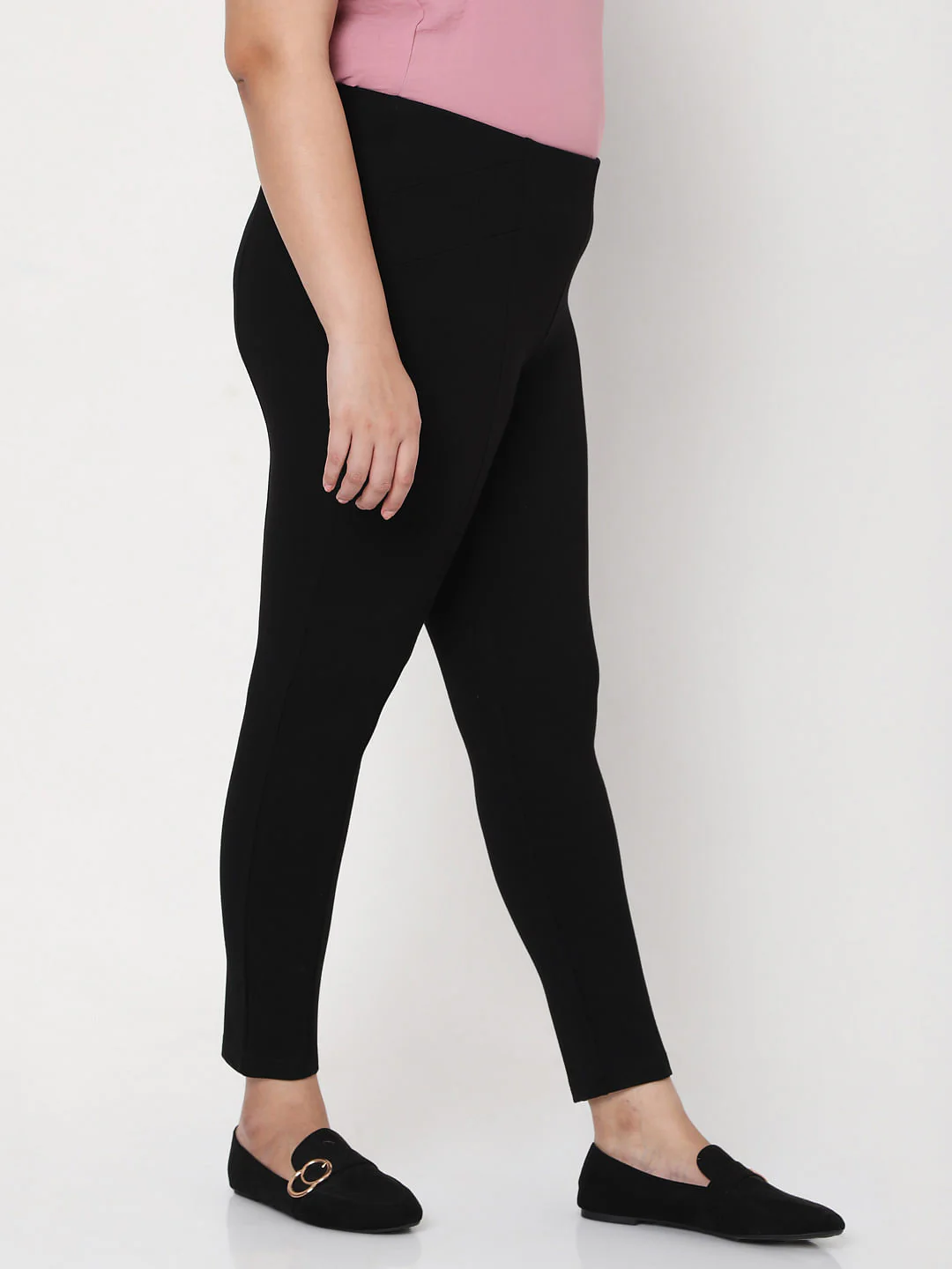 Curve Black Mid Rise Leggings - Image 3