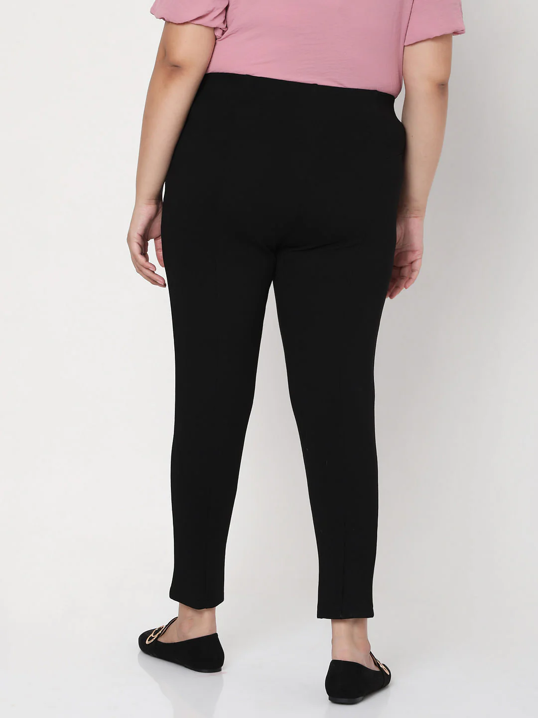Curve Black Mid Rise Leggings - Image 4