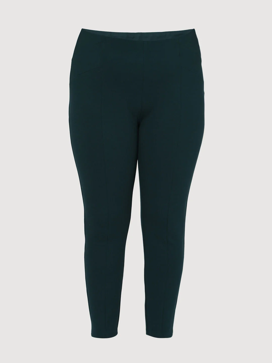 Curve Green Mid Rise Leggings - Image 7