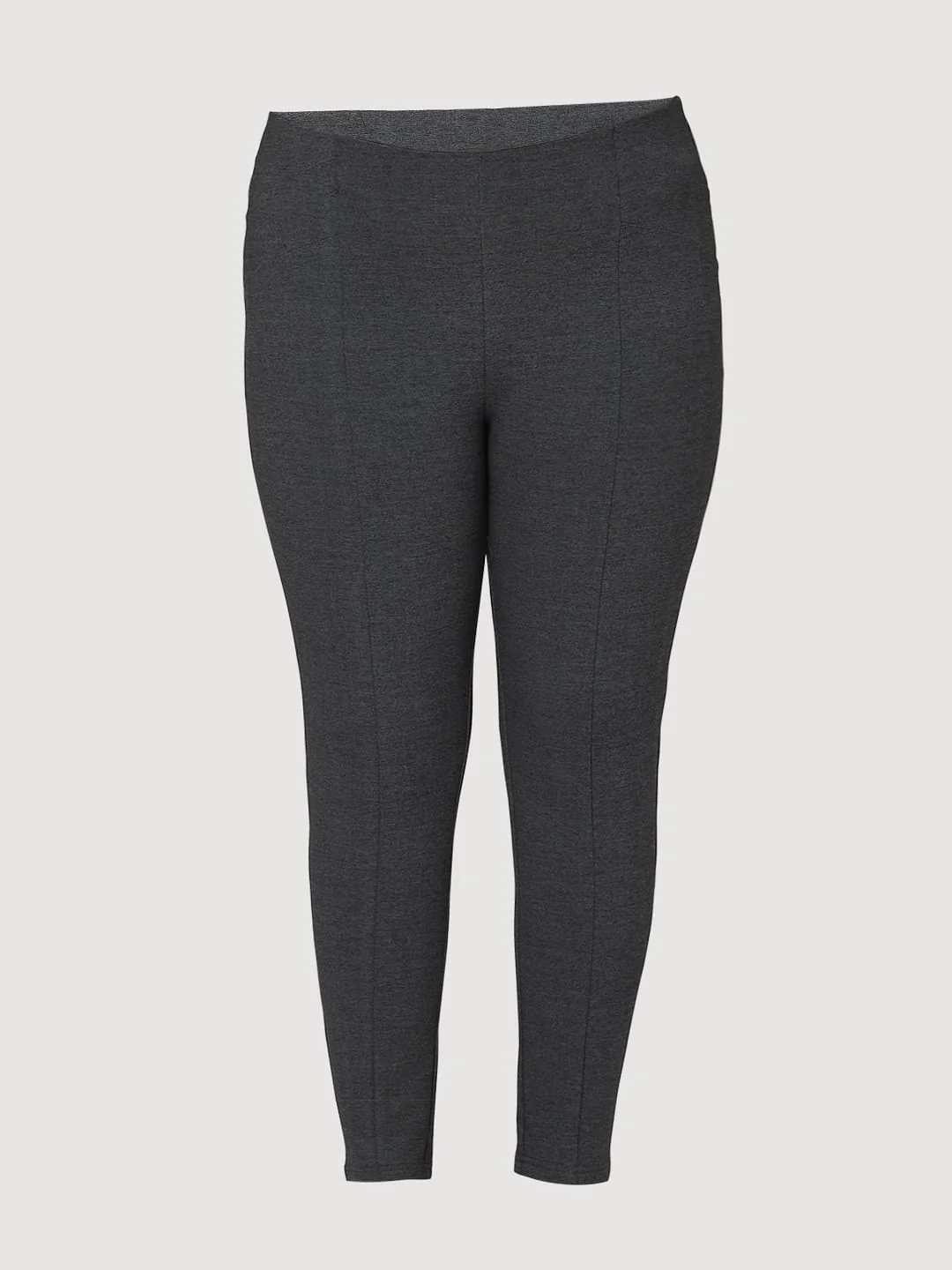 Curve Grey Mid Rise Leggings - Image 7