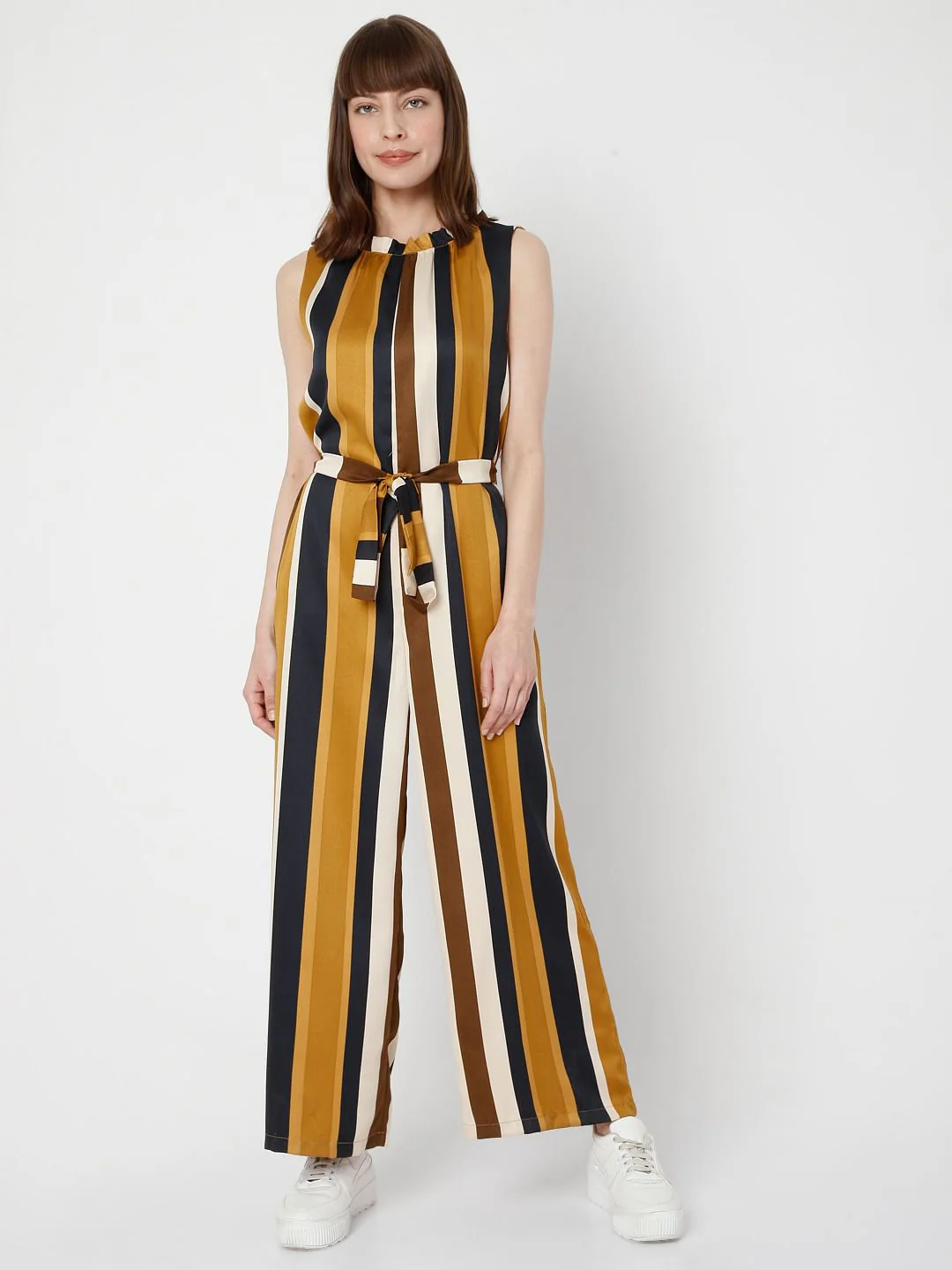 Brown Striped Jumpsuit - Image 2