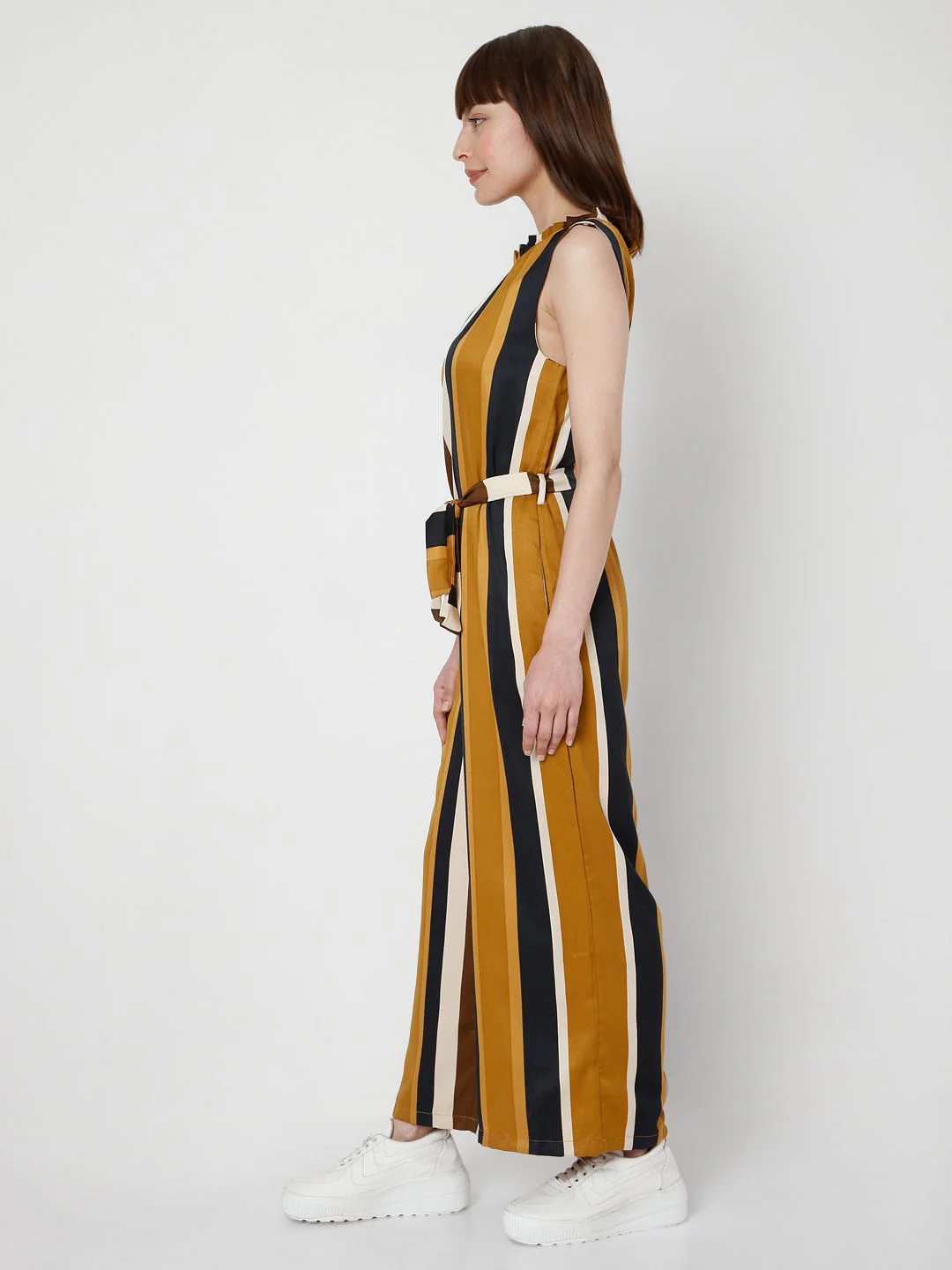 Brown Striped Jumpsuit - Image 3