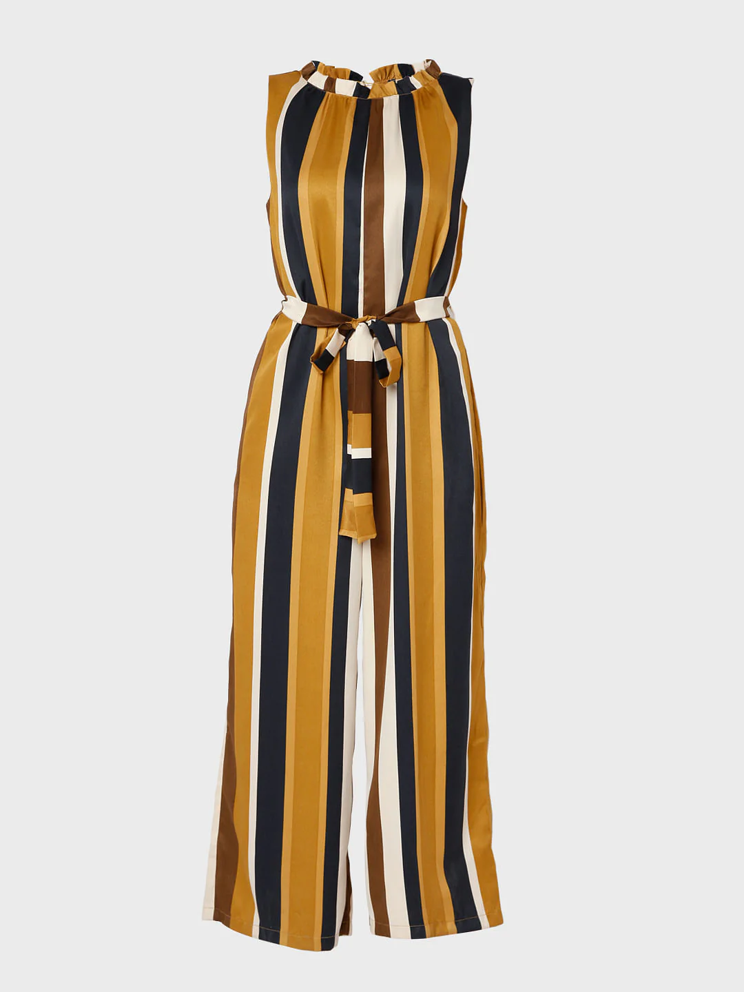 Brown Striped Jumpsuit - Image 6