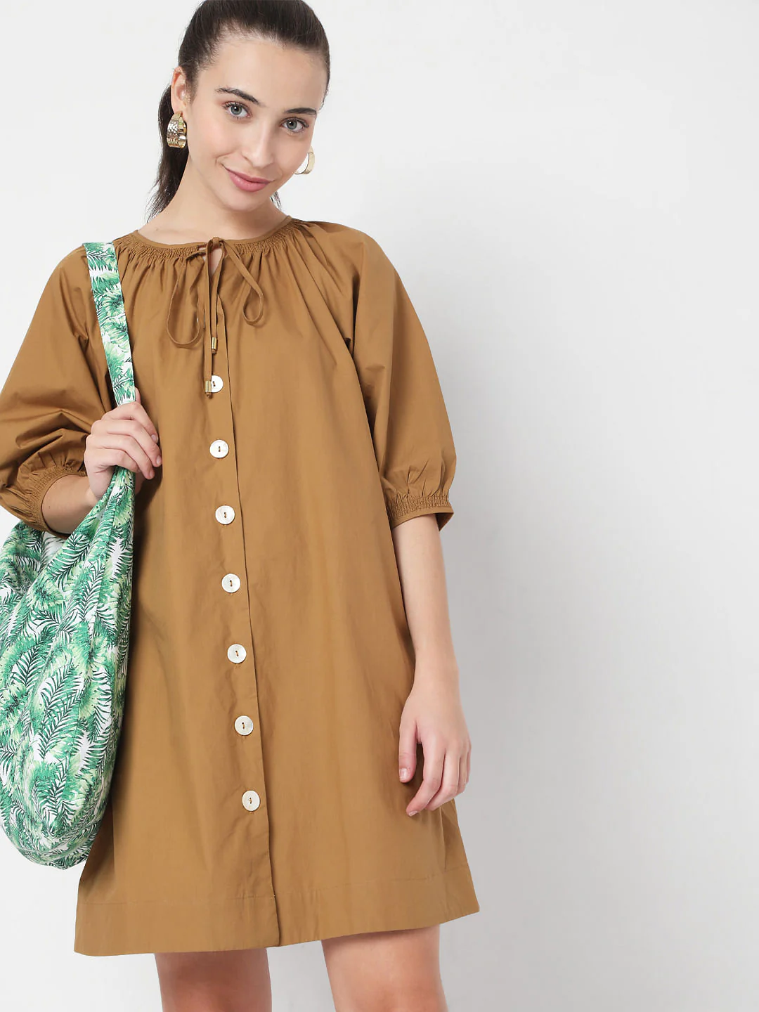 Brown Button Down Dress