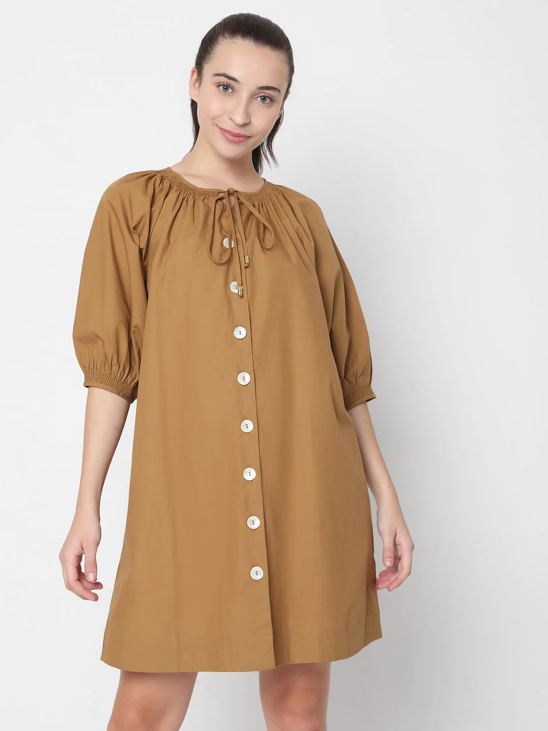 Brown Button Down Dress - Image 2