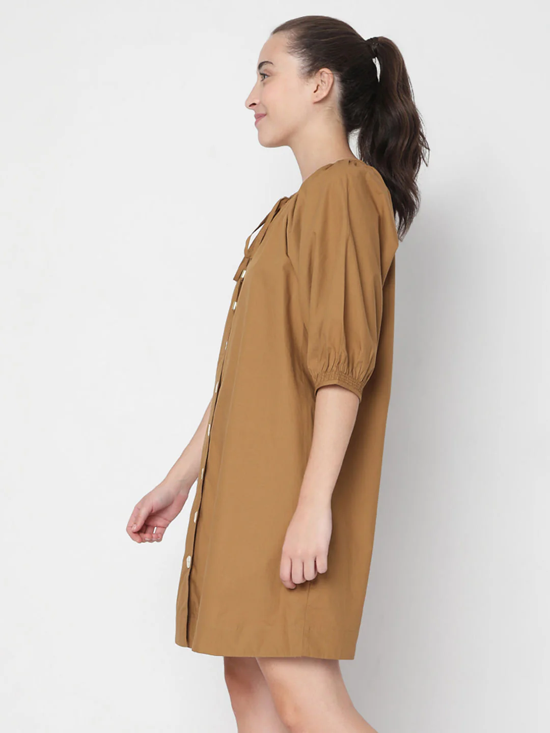 Brown Button Down Dress - Image 3