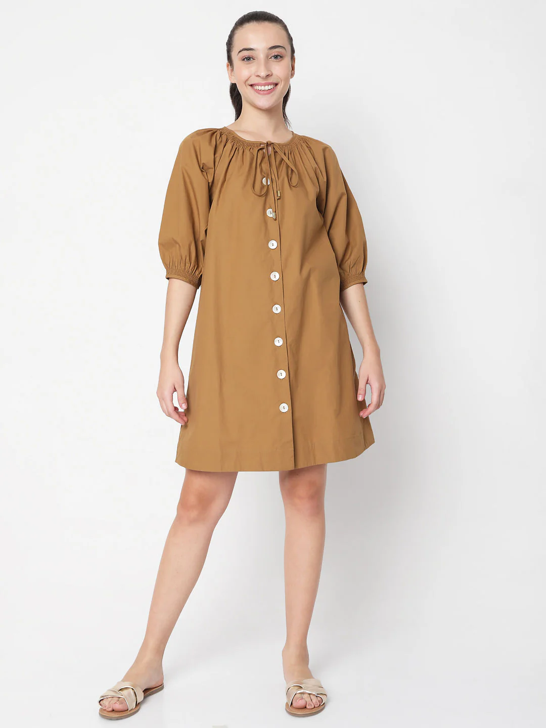 Brown Button Down Dress - Image 5