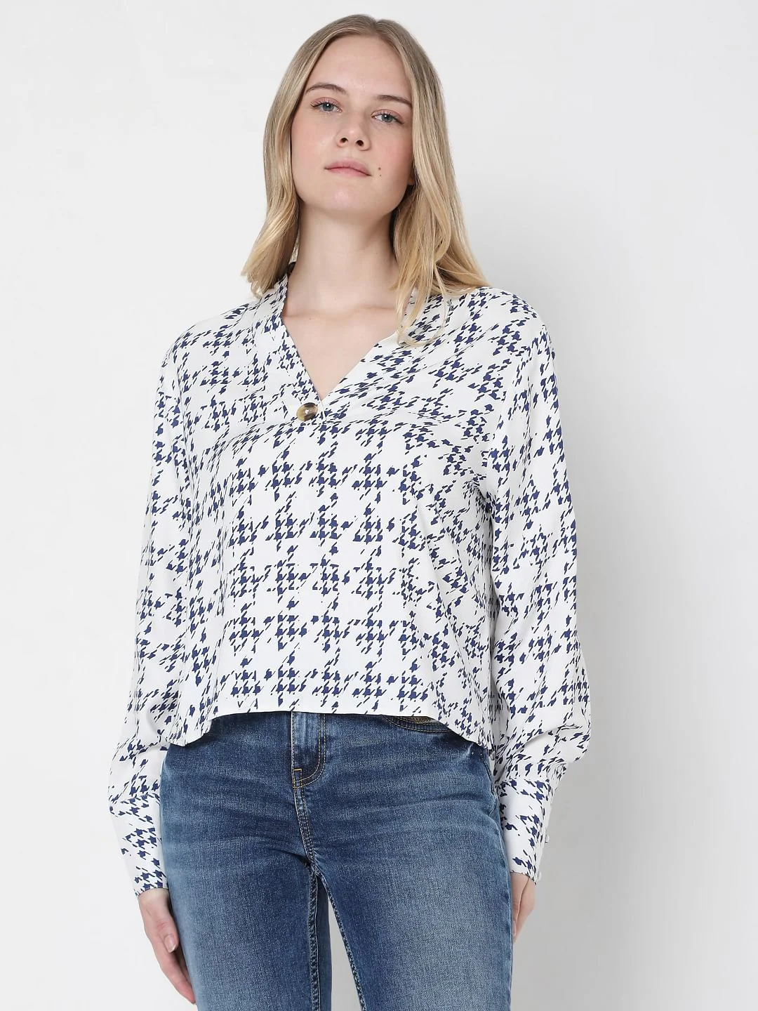 White Houndstooth Top - Image 2