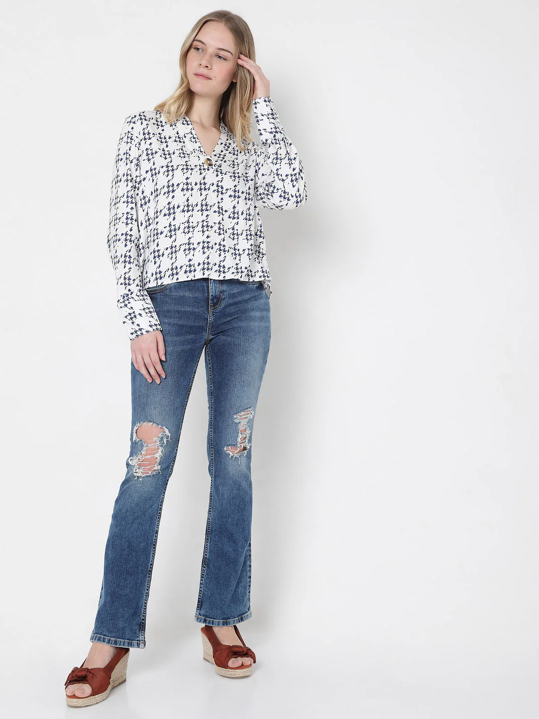 White Houndstooth Top - Image 5