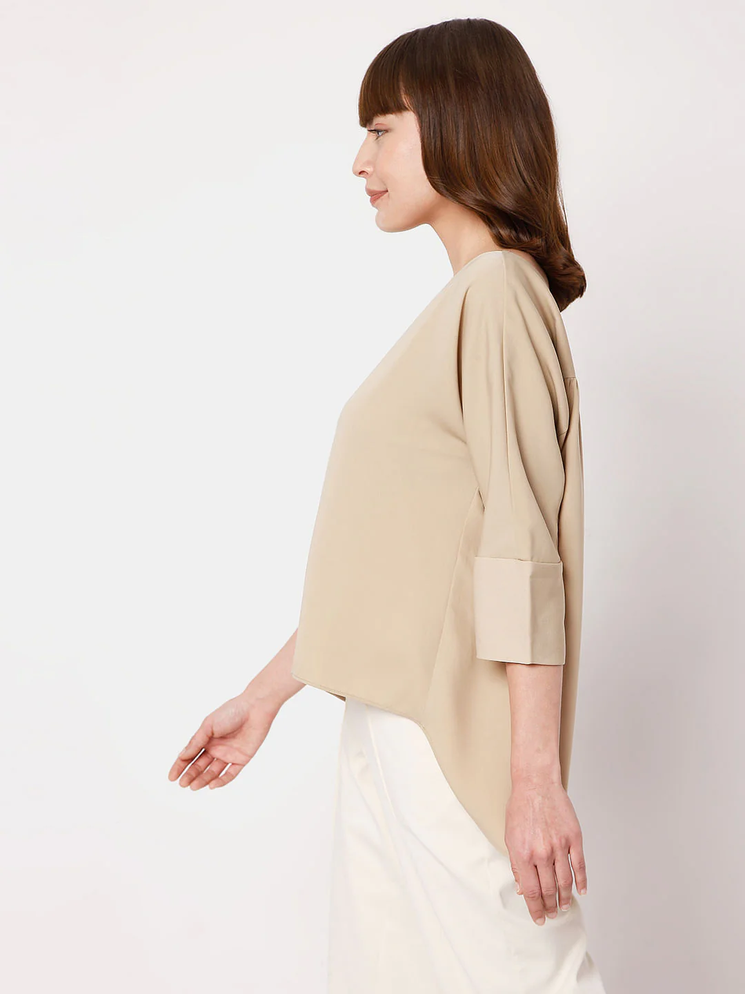 Beige Boat Neck Top - Image 3