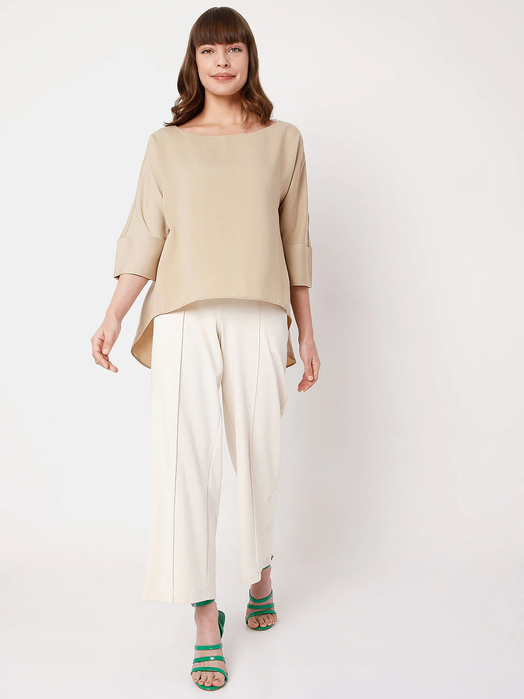 Beige Boat Neck Top - Image 5