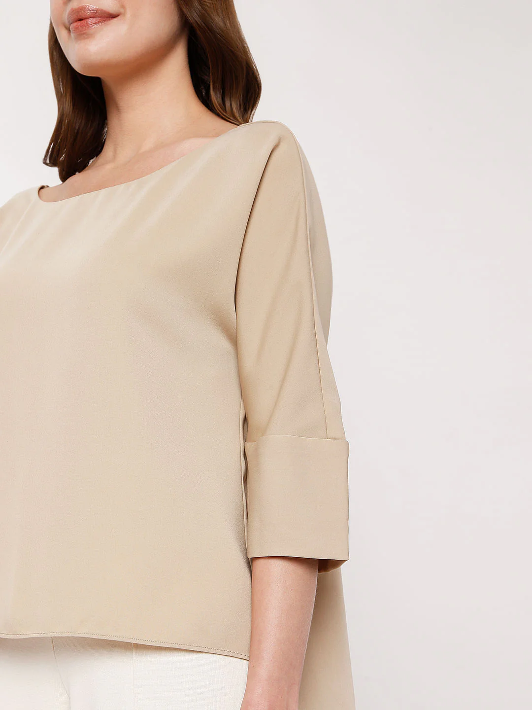 Beige Boat Neck Top - Image 6