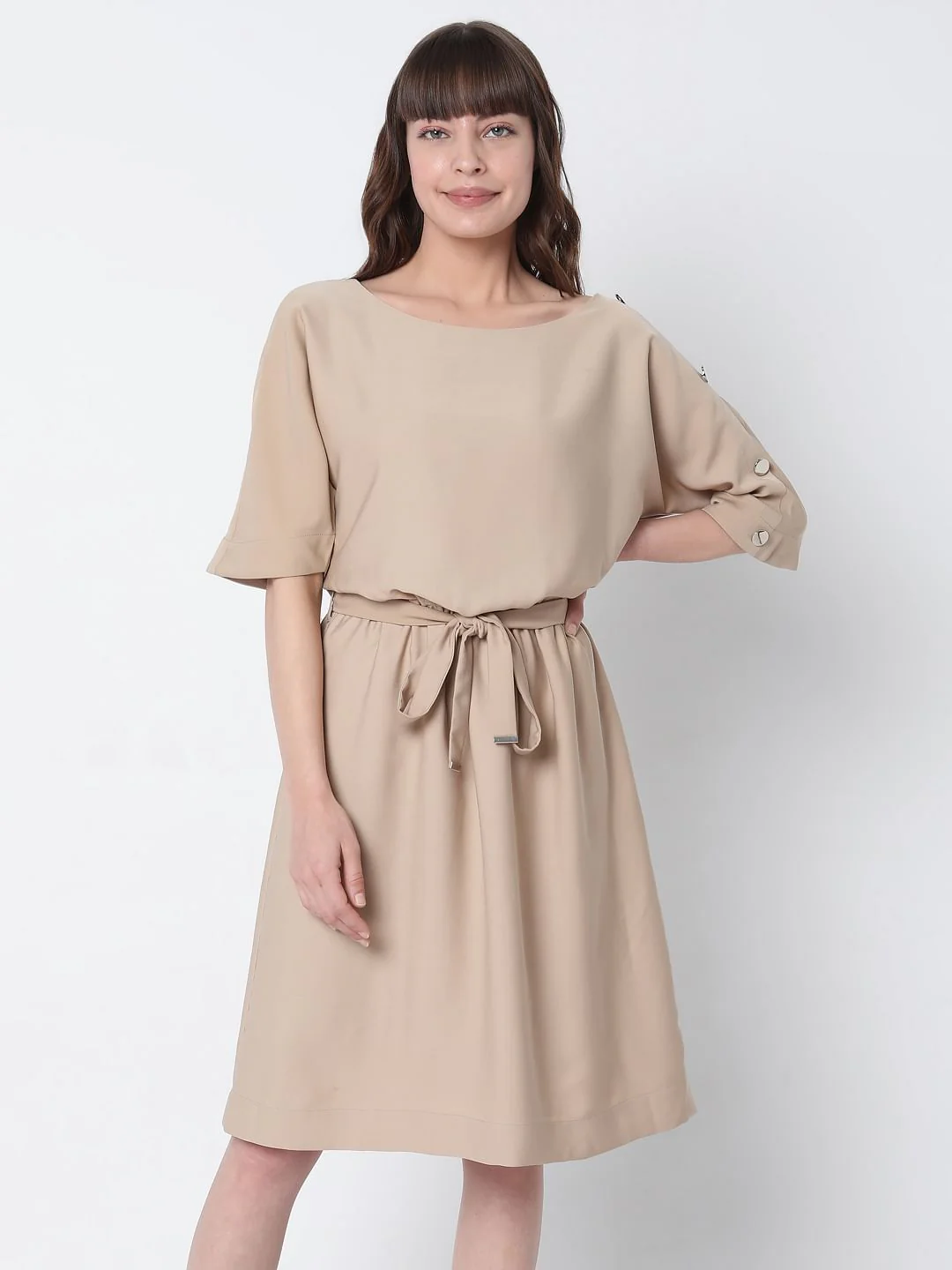Brown Fit & Flare Dress - Image 2