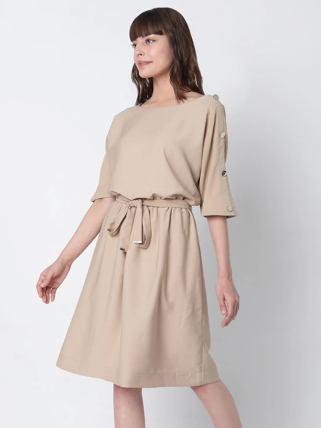 Brown Fit & Flare Dress - Image 3