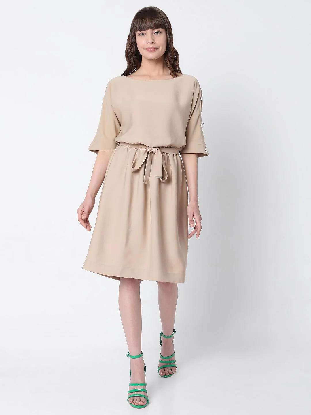 Brown Fit & Flare Dress - Image 5
